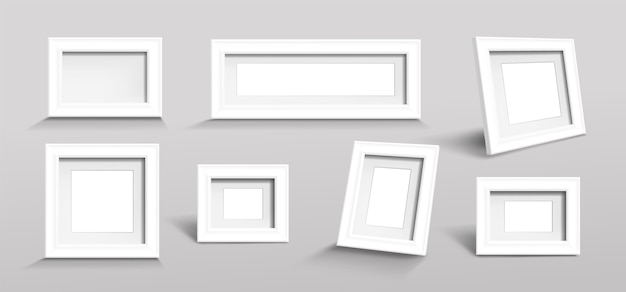 Realistic photo frame set