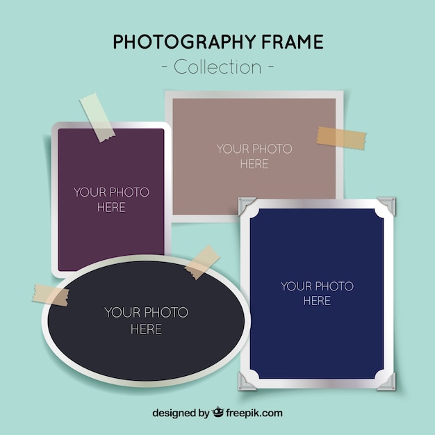 Realistic photo frames set