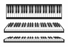 Free vector realistic piano keys set