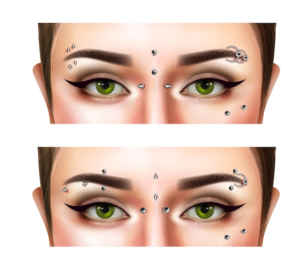 Free vector realistic piercing banners