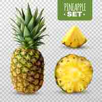 Free vector realistic pineapple set