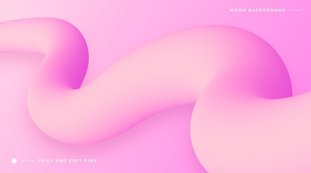 Free Vector | Realistic pink background with abstract 3d wave shape