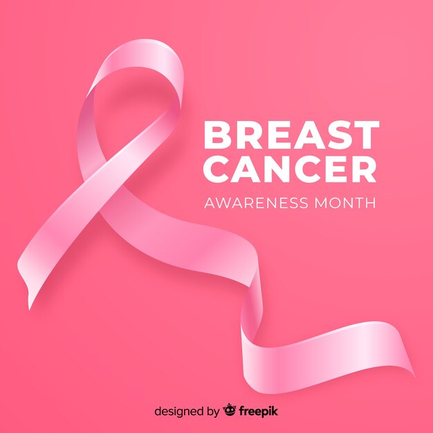 Реалистичная розовая лента для выявления рака молочной железы