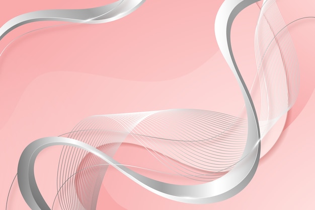 Free vector realistic pink and silver background