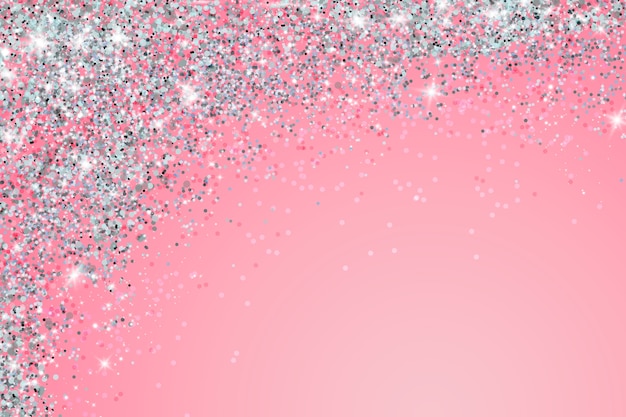 Free vector realistic pink and silver background