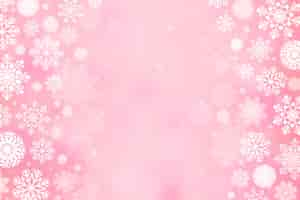 Free vector realistic pink snowflake background