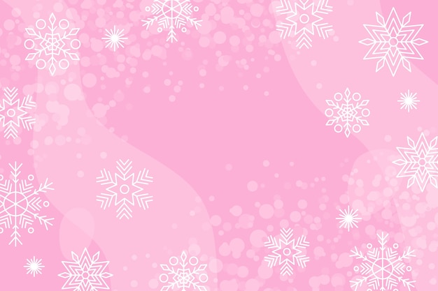 Free vector realistic pink snowflake background