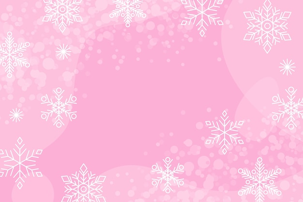 Realistic pink snowflake background