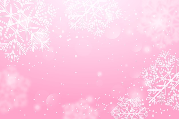 Free vector realistic pink snowflake background