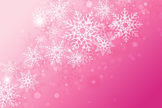 Реалистичный розовый фон снежинки