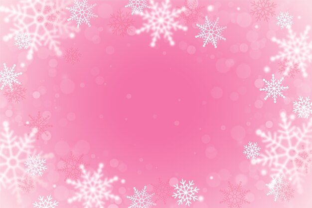 現実的なピンクの雪花の背景