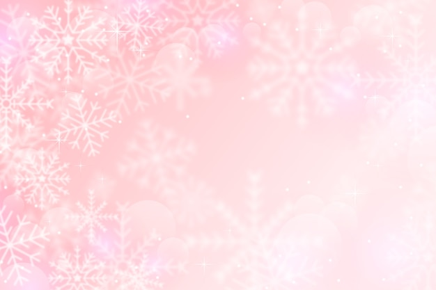 Free vector realistic pink snowflake background