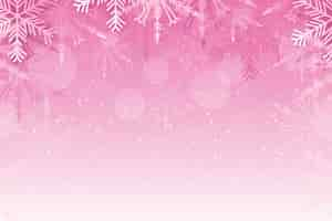 Free vector realistic pink snowflake background