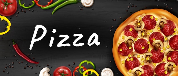 Free vector realistic pizza ads banner