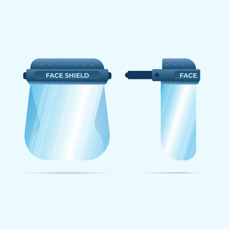 Free Vector realistic plastic face shield concept