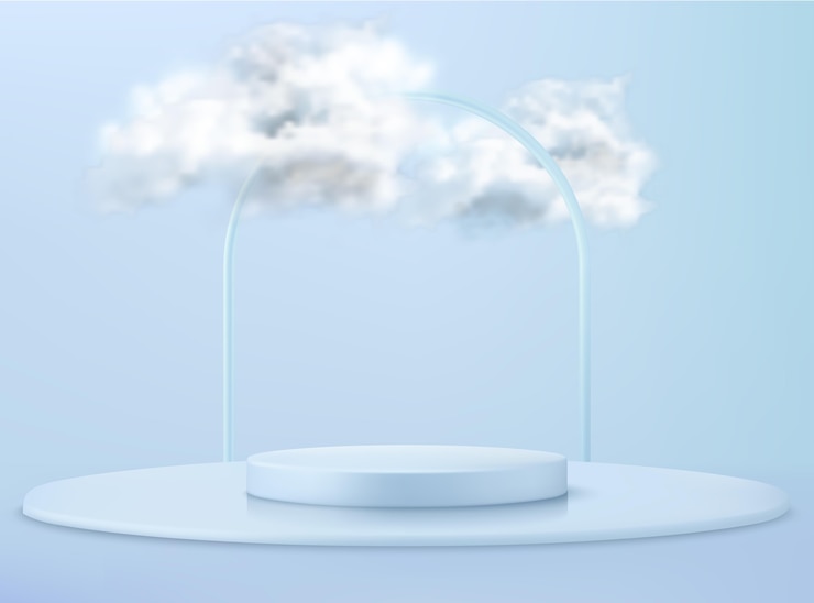 Free Vector realistic podium in 3d rendering