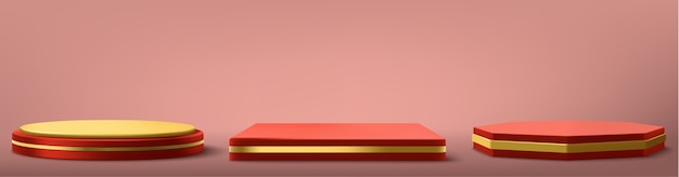 Free vector realistic podium collection - realistic podium background