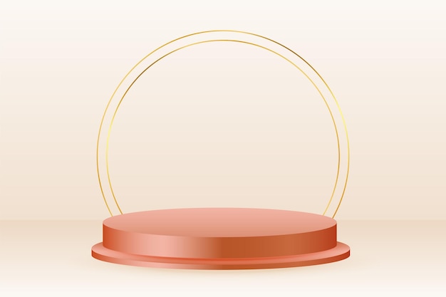 Бесплатное векторное изображение Реалистичная сцена подиума с золотой рамкой для вручения наград
