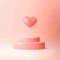 Free vector realistic podium with heart