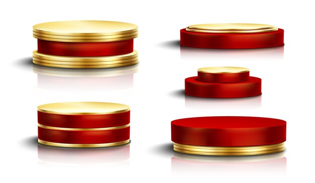 Realistic podiums collection