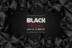 Free vector realistic polygonal black friday background