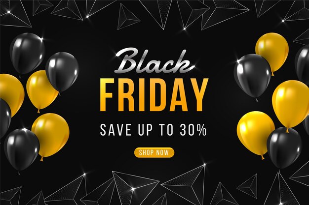 Realistic polygonal black friday background