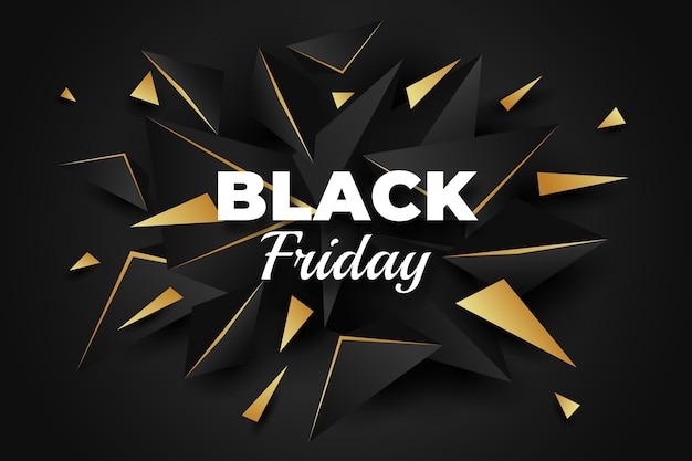 Free vector realistic polygonal black friday background