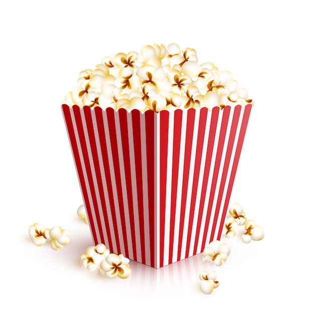 Free vector realistic popcorn bucket