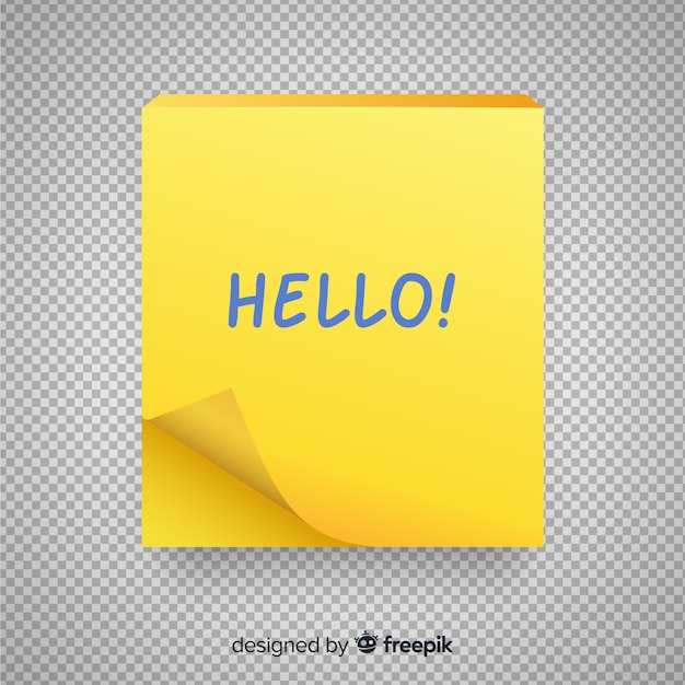 Free vector realistic post note on transparent background