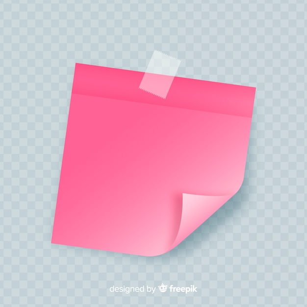 Realistic post note on transparent background