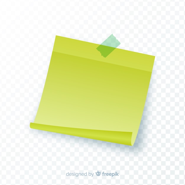 Realistic post note on transparent background