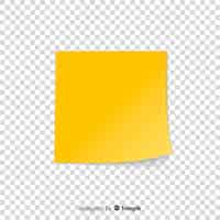 Free vector realistic post note on transparent background