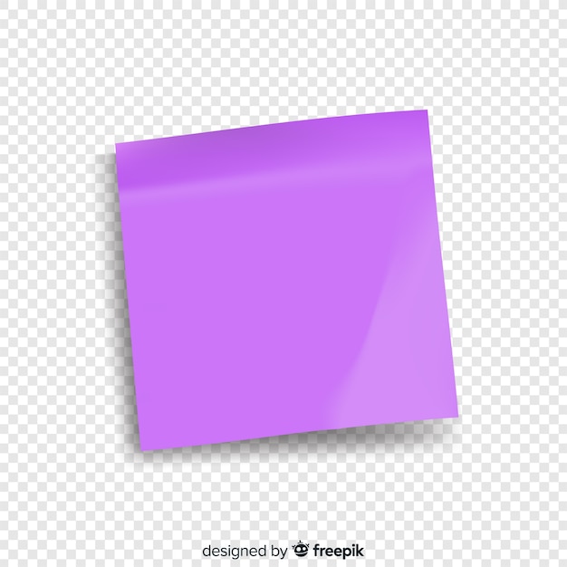 Free vector realistic post note on transparent background