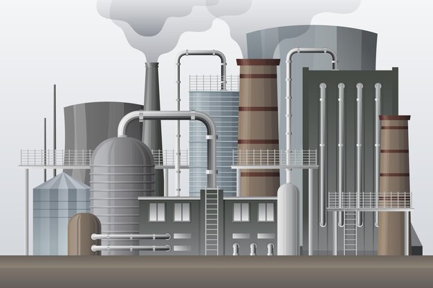 realistic power plant illustration