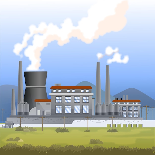 Free vector realistic power plant
