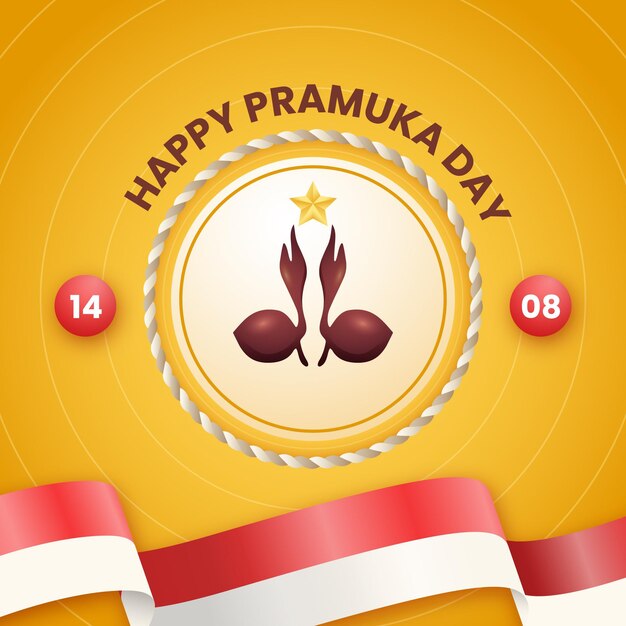 Realistic pramuka day illustration