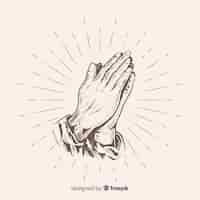 Free vector realistic praying hands background