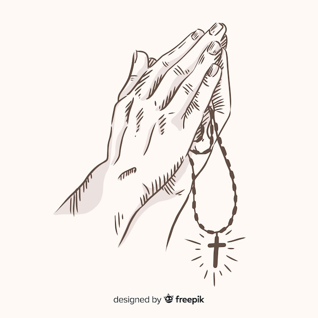 Free vector realistic praying hands