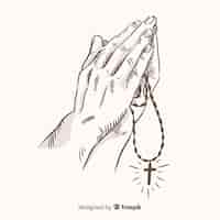 Free vector realistic praying hands