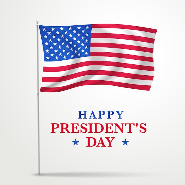 Free vector realistic president's day promo with flag