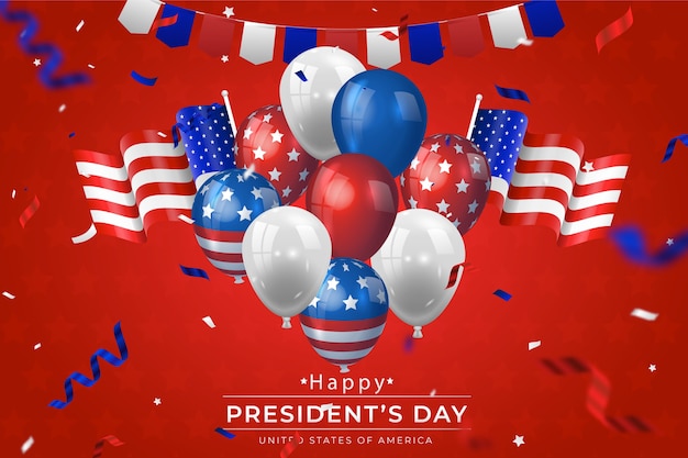 Free vector realistic presidents day background