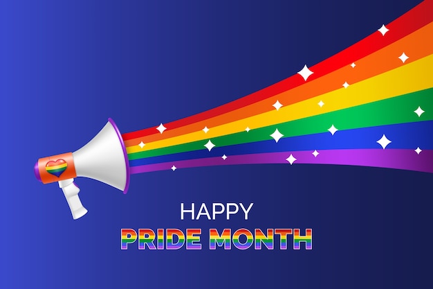 Realistic pride month background
