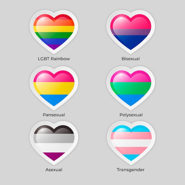 Free vector realistic pride month flags collection