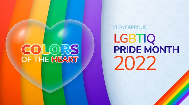 Free vector realistic pride month horizontal banner template