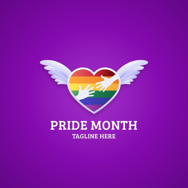 Free vector realistic pride month logo template