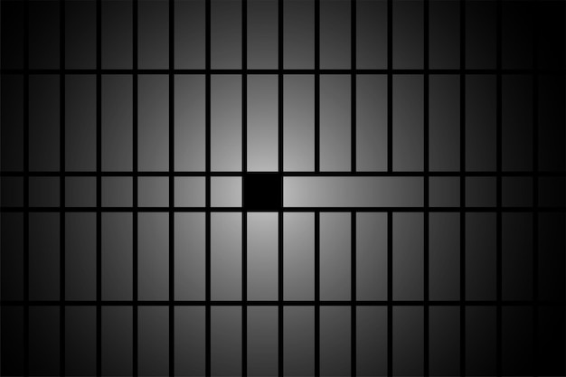 Vettore gratuito design realistico della porta della barra metallica della gabbia del prigioniero