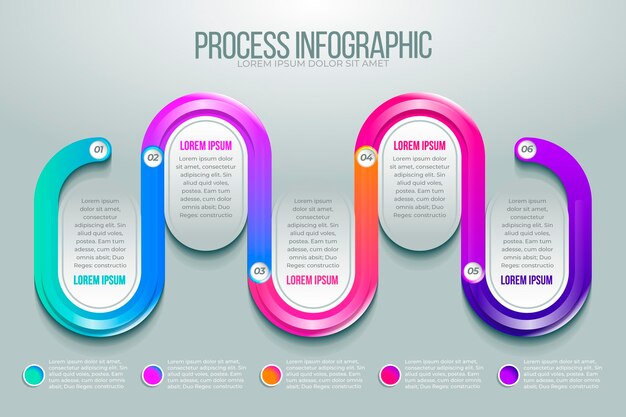 Realistic process infographic template