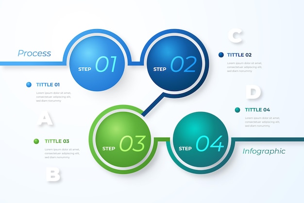 Realistic process infographic template