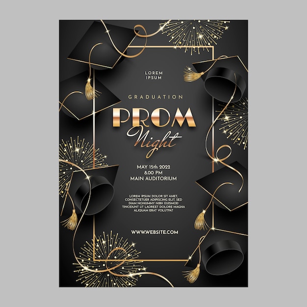 Free vector realistic prom poster template