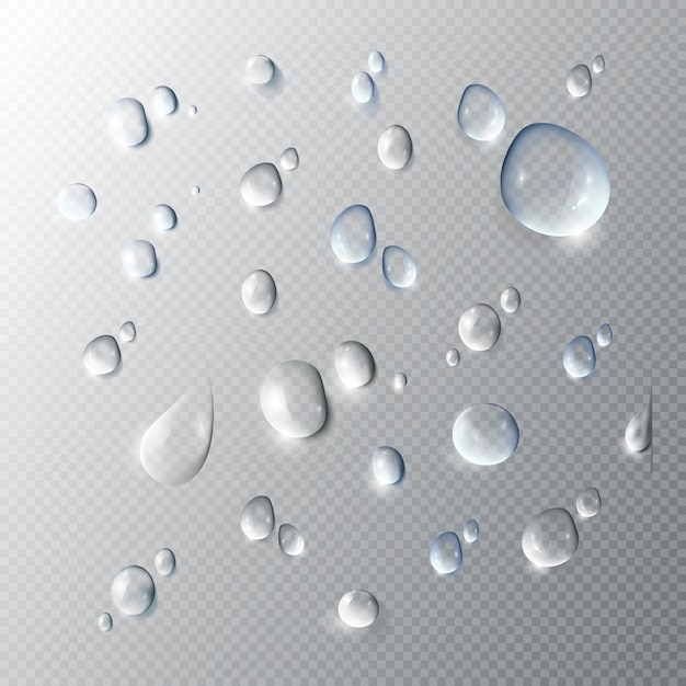 Realistic Pure Water Drops Collection